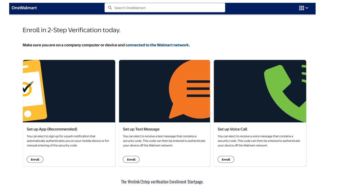 Enroll in WMlink2step verification
